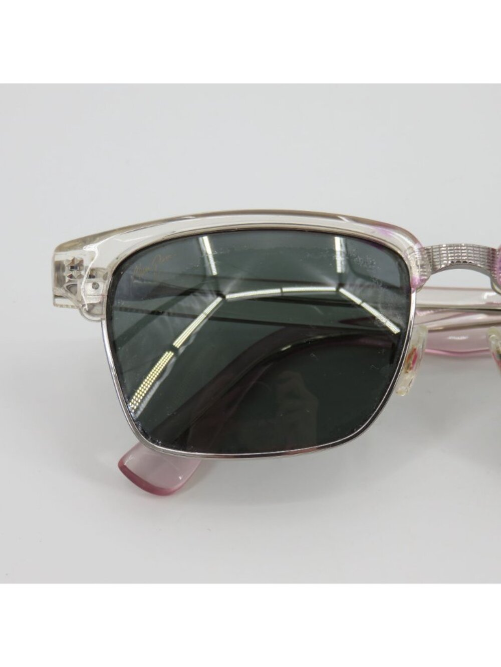 Maui Jim KAWIKA Clear Pink Silver Tone Accent Sunglasses Unisex MJ-257-05CR - Picture 5 of 16